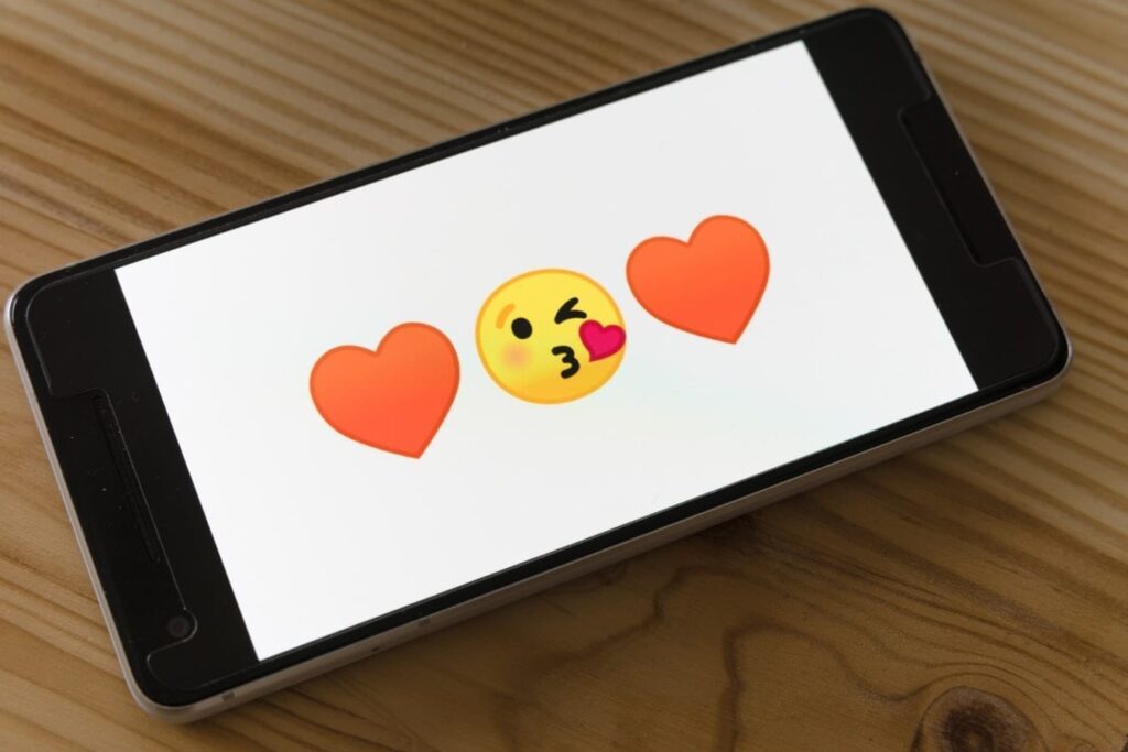 phone with emojis